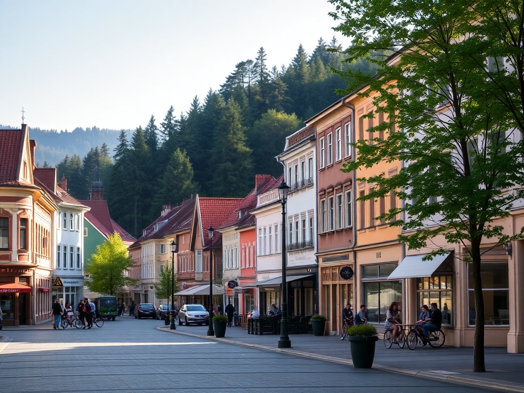 Mapa infrastruktury i usług w Giżycku, podkreślająca kluczowe punkty dla mieszkańców
